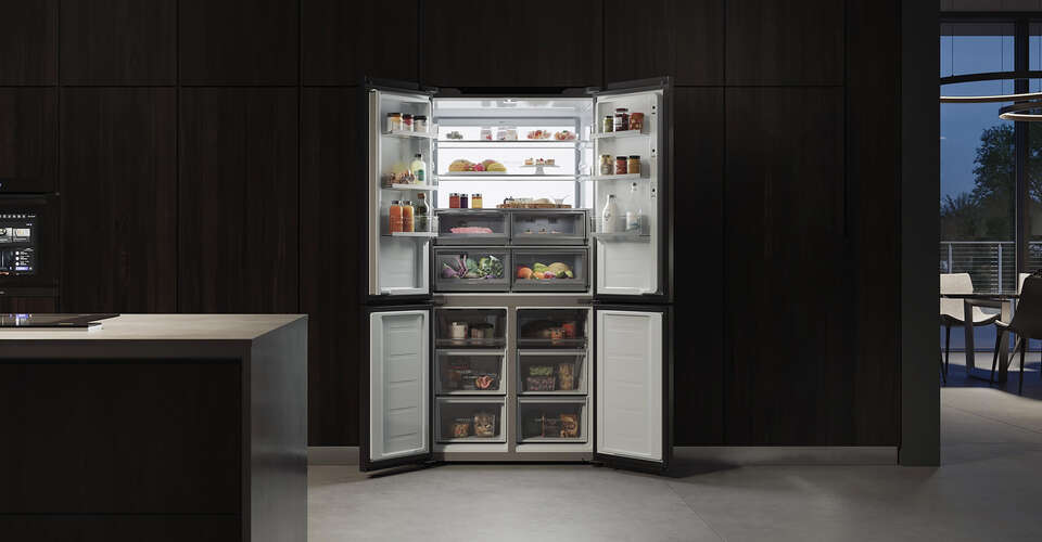 Réfrigérateur frigo américain us 4 portes inox 610l froid ventilé no frost  HAIER MOU--HTF-610DM7
