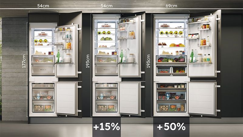 O 15 % více místa ve vaší lednici